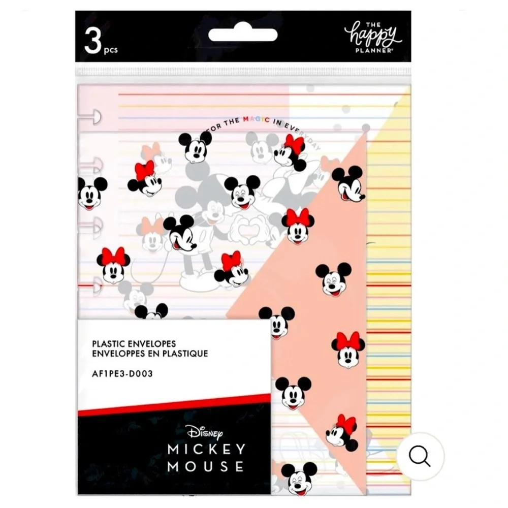 The Happy Planner Mickey and Minnie Mouse Snap In Envelopes EVERYDAY MAGIC.